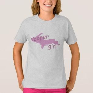 UP Michigan Yooper Girl Girls Pink T-shirt