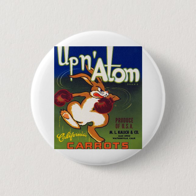 Up n' Atom California Carrots 2 Inch Round Button (Front)
