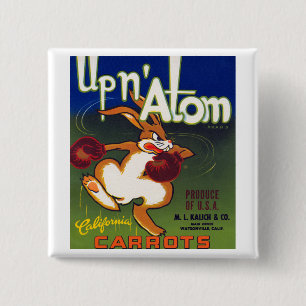 Up n' Atom California Carrots 2 Inch Square Button