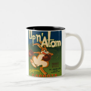 Up N Atom Vintage Crate Label Two-Tone Coffee Mug