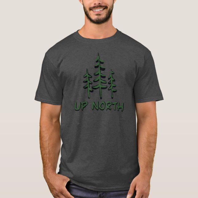 Up North minimalist evergreens design  T-Shirt (Front)