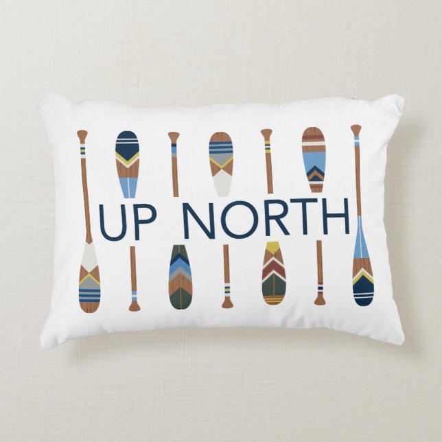 Up North Painted Paddle Throw Pillow (Front)