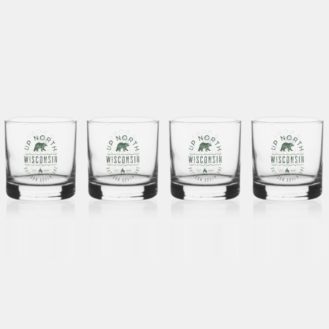 Up North Wisconsin Whiskey Glass (Front)