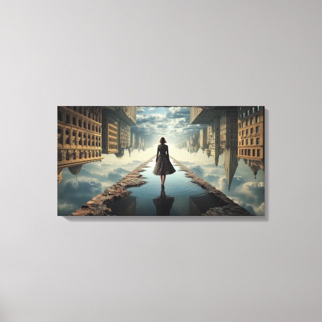Up side down world Stretched Canvas Print (Front)
