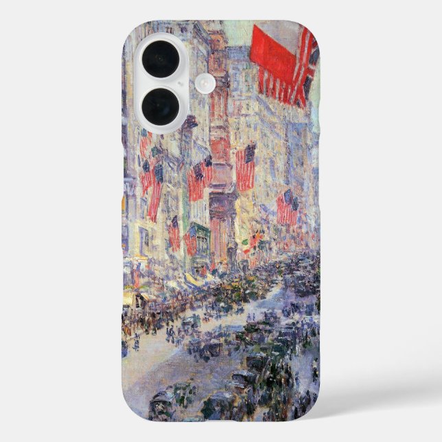 Up the Avenue from 34th Street, May 1917 by Hassam Case-Mate iPhone Case (Back)