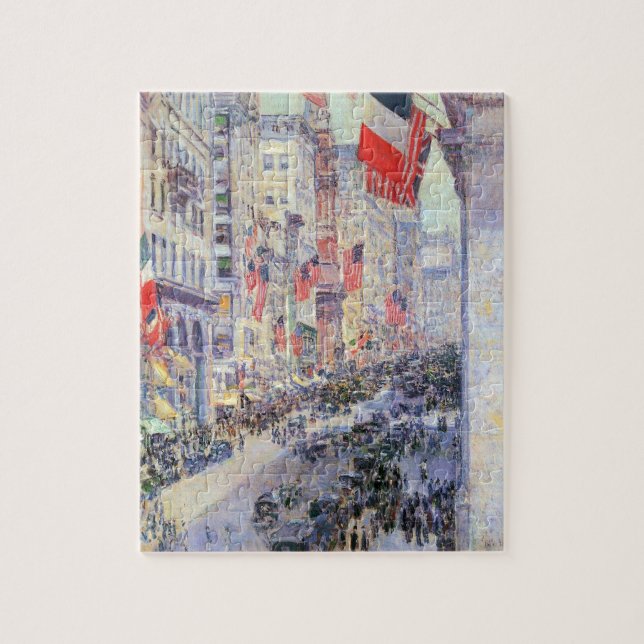 Up the Avenue from 34th Street, May 1917 by Hassam Jigsaw Puzzle (Vertical)