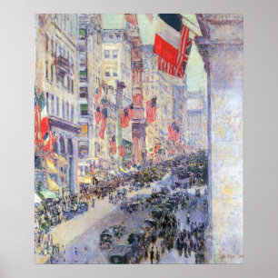 Up the Avenue from 34th Street, May 1917 by Hassam Poster