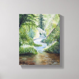 Up The Creek Oil Painting Canvas Print