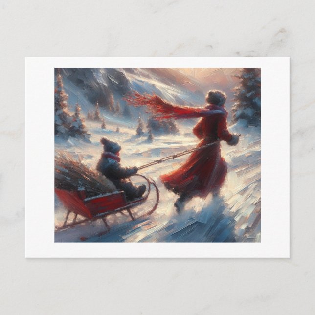 Up the Snowy Hill,  Postcard (Front)