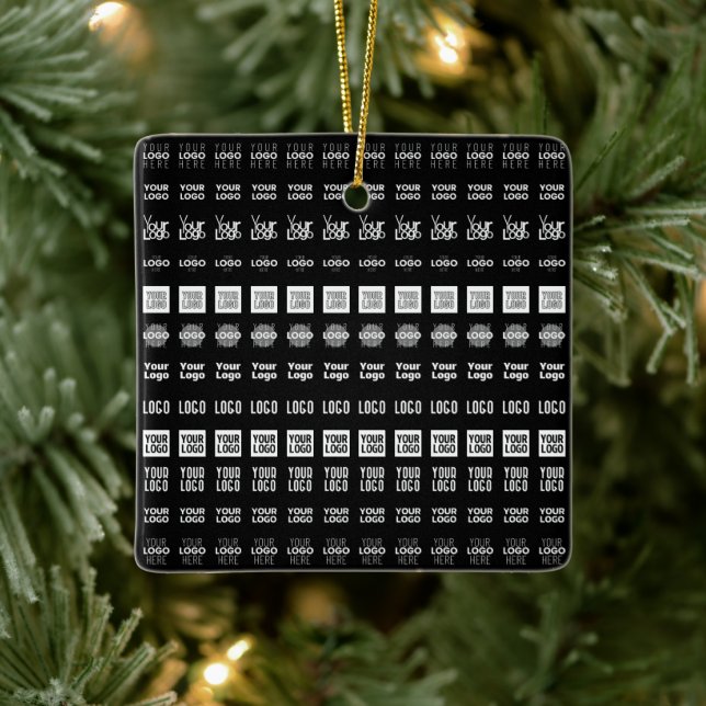 Up to 12 Different Logos or Uploaded Images Ceramic Ornament (Tree)