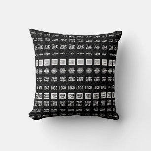 Up to 12 Different Logos or Uploaded Images Throw Pillow