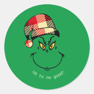 Up to No Good - Green Christmas Character Classic Round Sticker