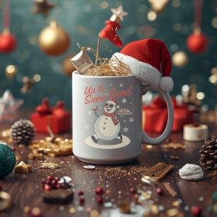 Up to Snow Good – Funny Christmas Snowman Pun Coffee Mug