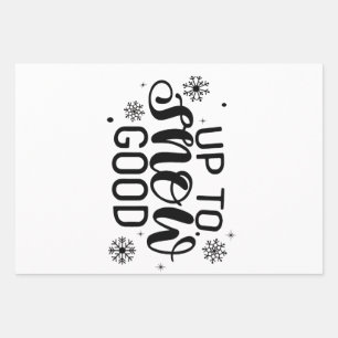 Up to Snow Good Funny Christmas Winter Snowflake  Wrapping Paper Sheet