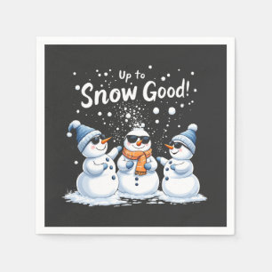 Up to Snow Good Funny Snowman Christmas Napkin