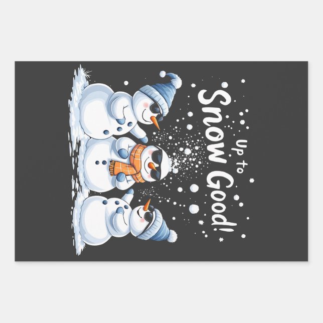 Up to Snow Good Funny Snowman Christmas  Wrapping Paper Sheet (Front)