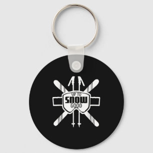 Up To Snow Good Ski Goggles Cool Ski Christmas Gif Keychain