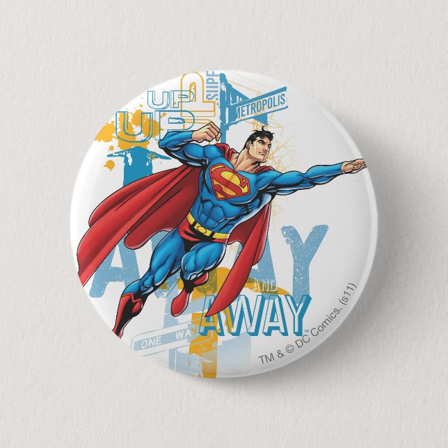 Up, Up and Away 2 Inch Round Button (Front)
