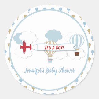 Up Up and Away/ Airplane Baby Shower Stickers