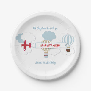 Up Up And Away/ Airplane Paper Plate