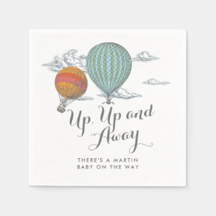Up Up and Away Baby Shower Hot Air Balloons Napkin