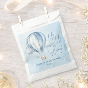 Up Up and Away! Blue Hot Air Balloon Baby Shower Favour Bag