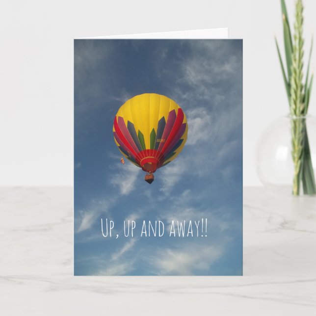 Up, Up and Away Hot Air Balloon Anniversary Card (Front)