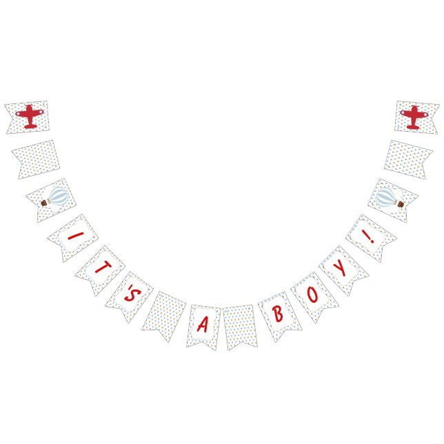 Up Up And Away! It's A Boy Baby Shower Banner (All)