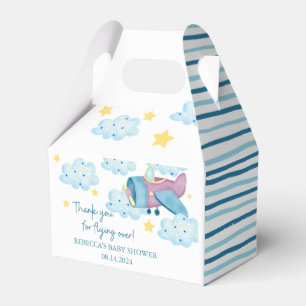 Up Up and Away Purple Blue Airplane Favor Box