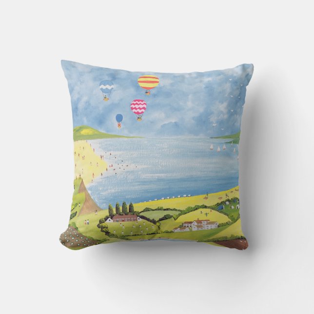 Up up and away throw pillow (Front)