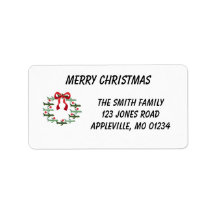Up Up and Away Wreath Holiday Labels  