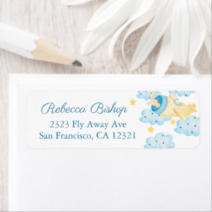 Up Up and Away Yellow Airplane Return Address