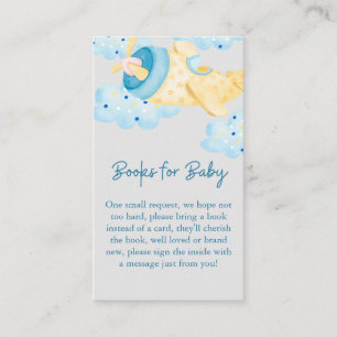 Up Up and Away Yellow Grey Airplane Books for Baby Enclosure Card
