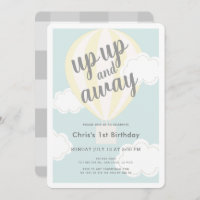 Up Up and Away Yellow Hot Air Balloon 1st Birthday