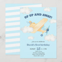 Up Up & Away 1st Boy Birthday Blue