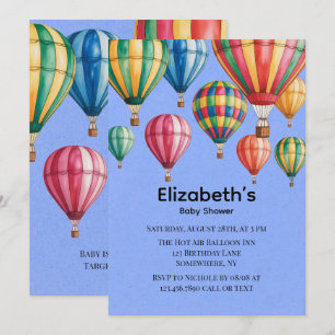 Up Up & Away Balloon Baby Shower Invitation
