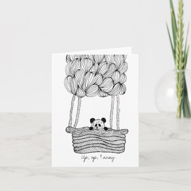 Up, Up, & Away Panda Card (Front)