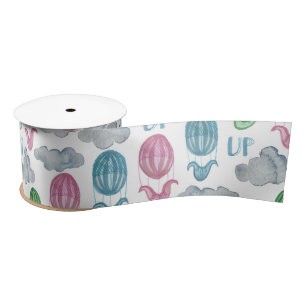 Up Up Up Hot Air Balloons Ribbon Satin Ribbon
