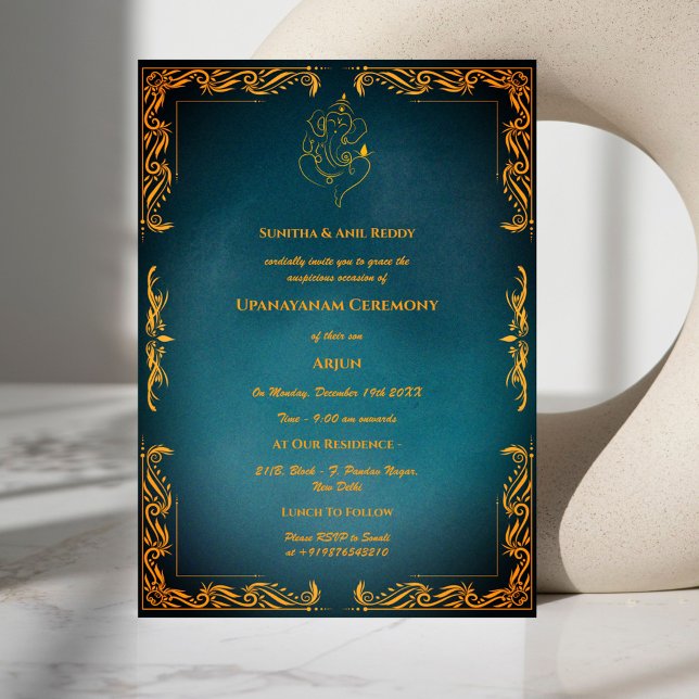 Upanayanam aka Hindu Holy Thread Janeu Ceremony Invitation (Creator Uploaded)