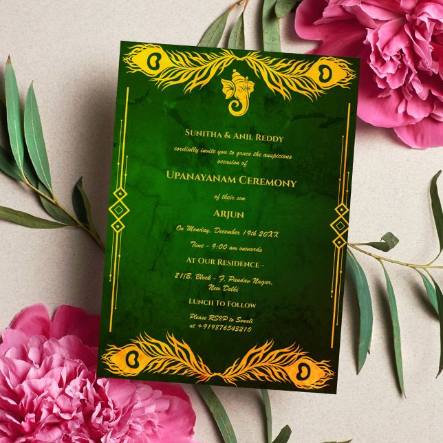 Upanayanam aka Hindu Holy Thread Janeu Ceremony Invitation (Creator Uploaded)