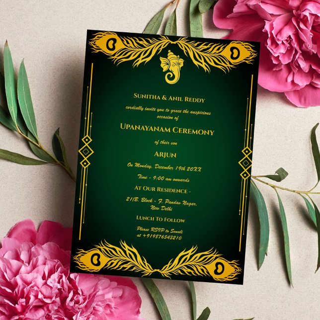 Upanayanam aka Hindu Holy Thread Janeu Ceremony Invitation (Creator Uploaded)