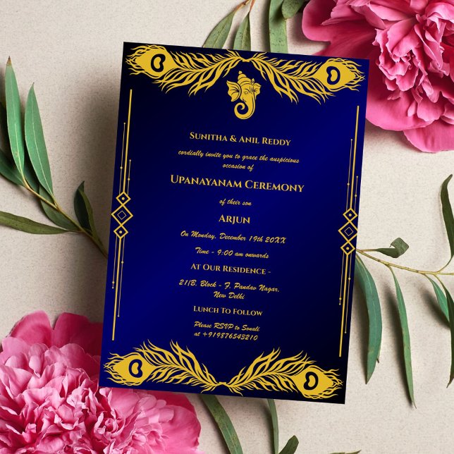 Upanayanam aka Hindu Holy Thread Janeu Ceremony Invitation (Creator Uploaded)