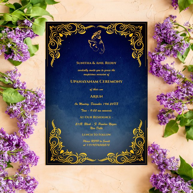 Upanayanam aka Hindu Holy Thread Janeu Ceremony Invitation (Creator Uploaded)