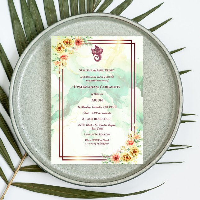 Upanayanam aka Hindu Holy Thread Janeu Ceremony Invitation (Creator Uploaded)