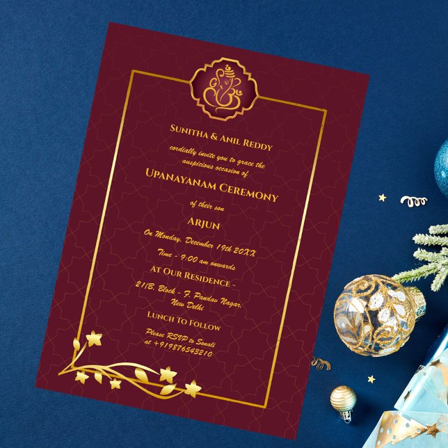 Upanayanam aka Hindu Holy Thread Janeu Ceremony Invitation (Creator Uploaded)