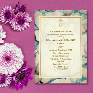 Upanayanam aka Hindu Holy Thread Janeu Ceremony Invitation