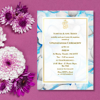 Upanayanam aka Hindu Holy Thread Janeu Ceremony Invitation