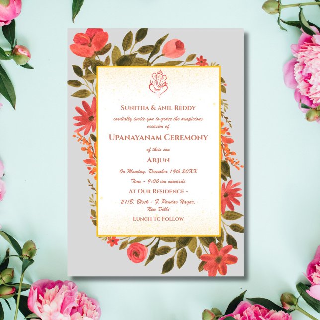 Upanayanam aka Hindu Holy Thread Janeu Ceremony Invitation (Creator Uploaded)