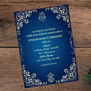 Upanayanam aka Hindu Holy Thread Janeu Ceremony Invitation