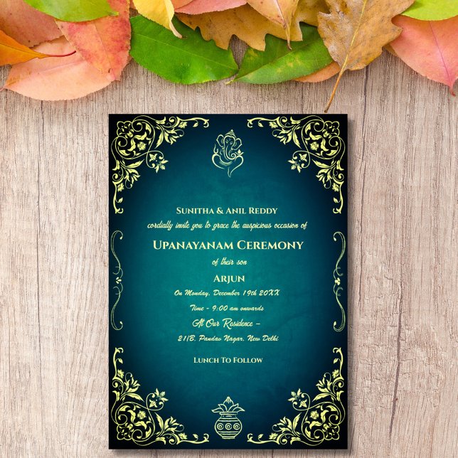 Upanayanam aka Hindu Holy Thread Janeu Ceremony Invitation (Creator Uploaded)